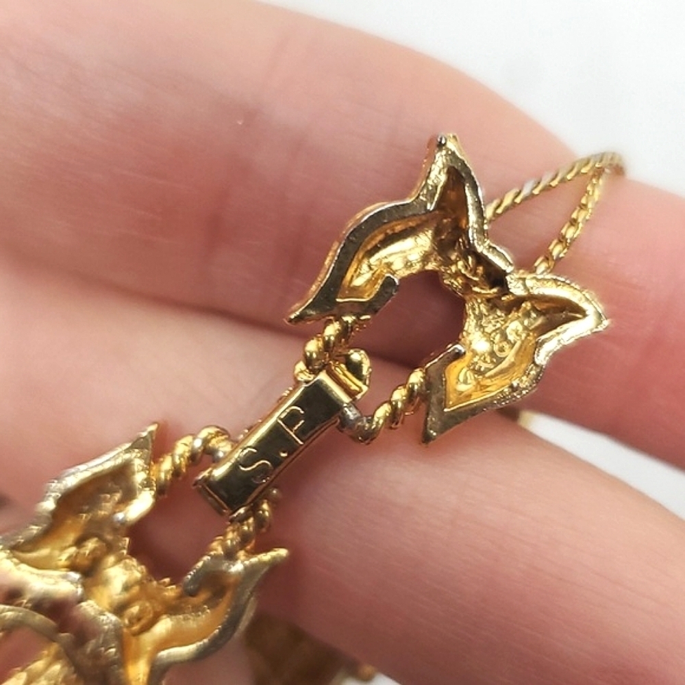 Vintage Enamel Nutcracker Christmas Slide Charm‎ Bracelet - Picture 2 of 4